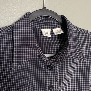 GAP Women’s Navy and White Plaid A Line Dress